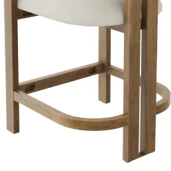 Boucle Bar Stool with Barrel Back and Arm Light Brown (Set of 3)