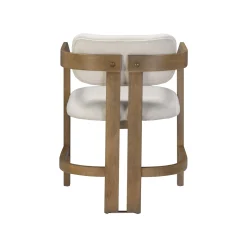 Boucle Bar Stool with Barrel Back and Arm Light Brown (Set of 2)