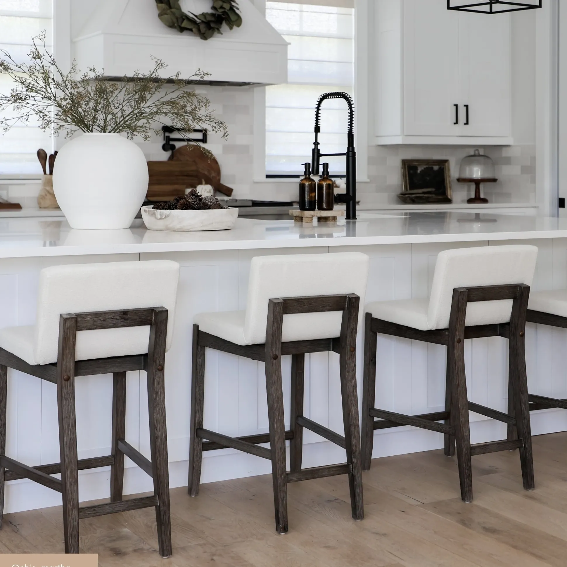 Boucle Counter Height Bar Stools Dark Brown (Set of 3)