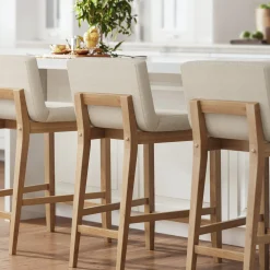 Boucle Counter Height Bar Stools Warm Pine (Set of 3)