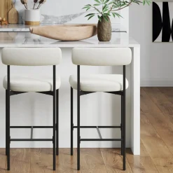 Boucle Counter Height Bar Stools (Set of 2)