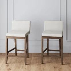 Boucle Counter Height Bar Stools Dark Brown (Set of 2)