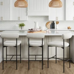Boucle Counter Height Bar Stools (Set of 3)