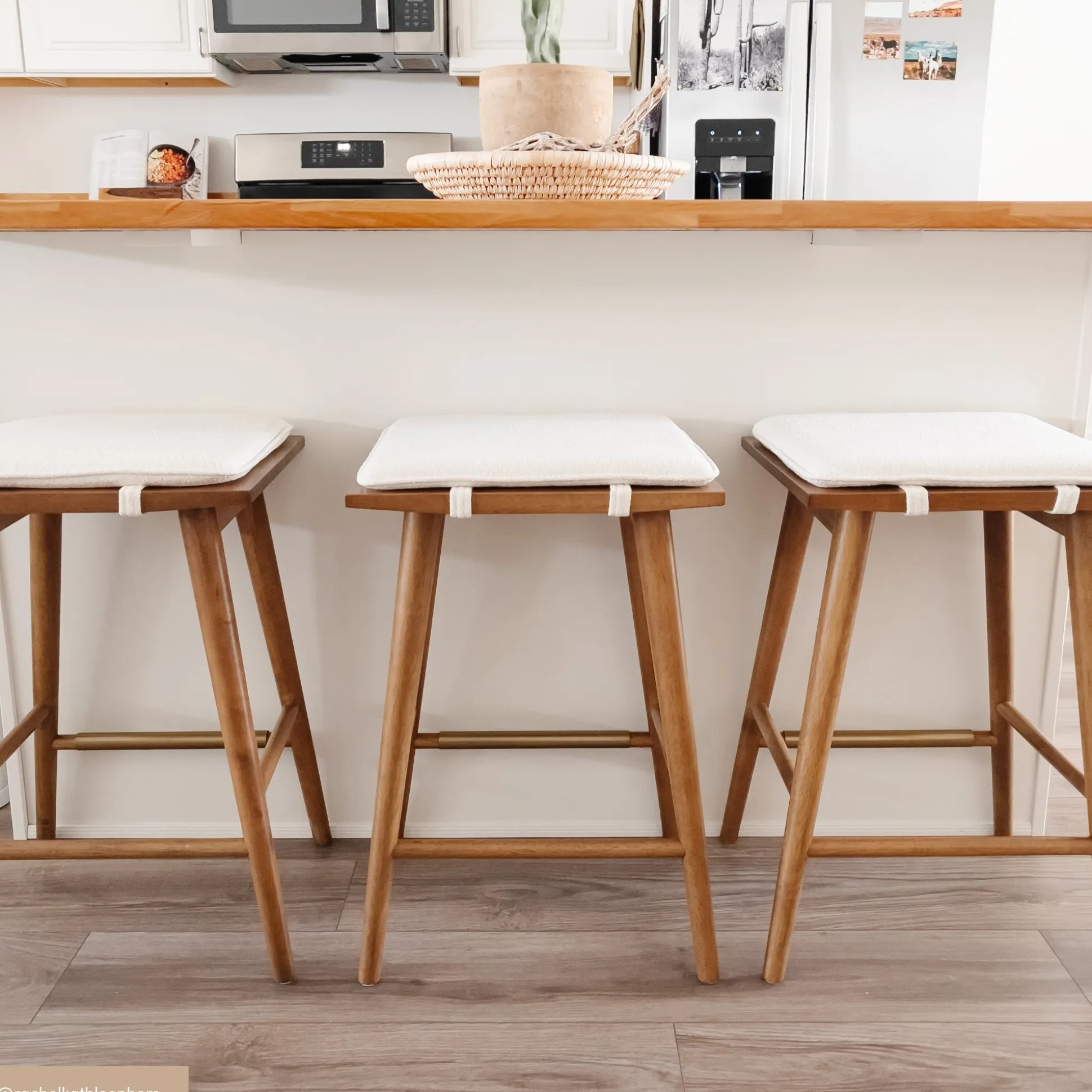 Boucle Counter Height Bar Stools Brown (Set of 4)