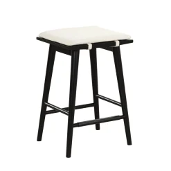 Boucle Counter Height Bar Stools Black (Set of 4)