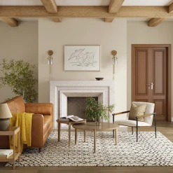 Boucle Fabric & Metal Accent Chair