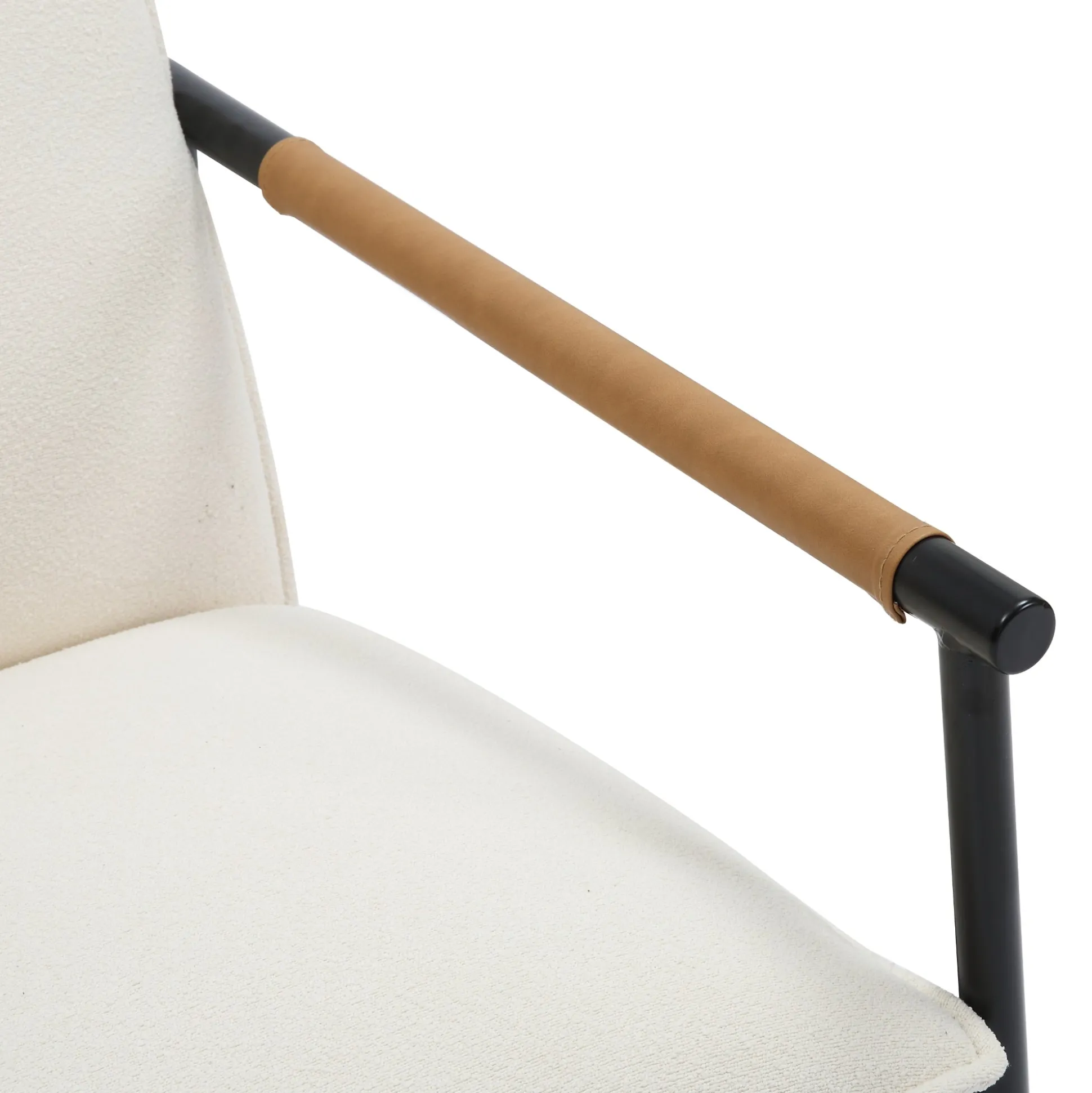 Boucle Fabric & Metal Accent Chair