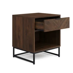 Boucle Queen Headboard and Walnut Nightstand Set