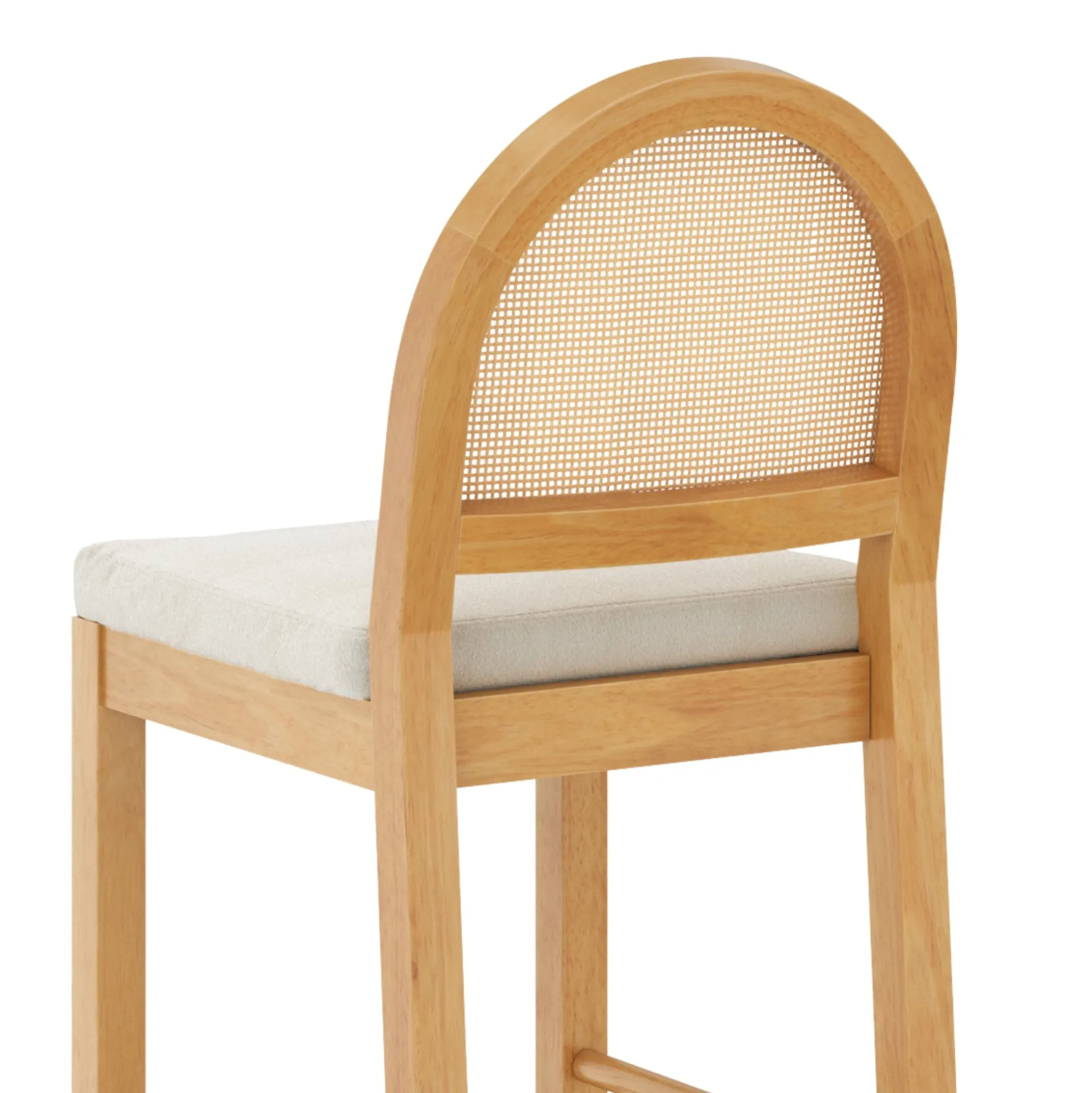 Boucle & Rattan Bar Stools Warm Pine (Set of 3)