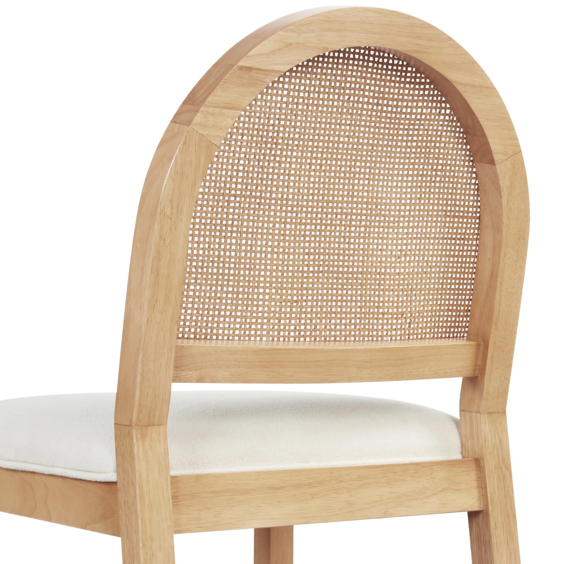 Boucle & Rattan Dining Chairs Warm Pine (Set of 4)