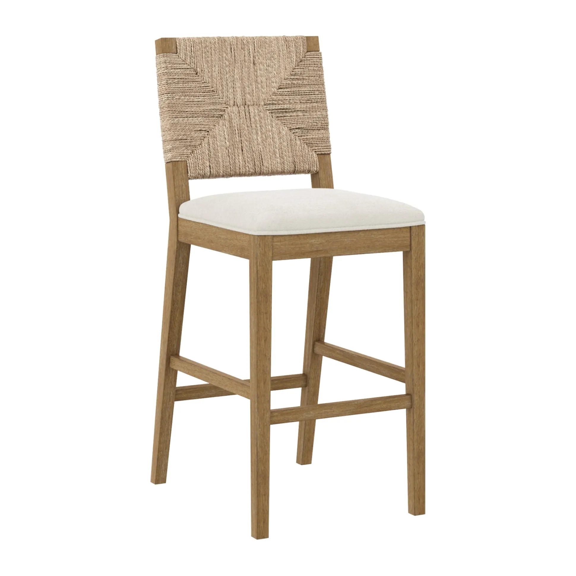 Boucle & Seagrass Bar Stool Light Brown