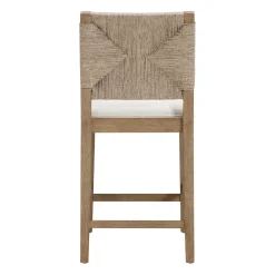 Boucle & Seagrass Counter Height Bar Stool Light Brown