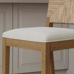 Boucle & Seagrass Counter Height Bar Stool Light Brown