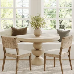 Boucle & Seagrass Dining Chair Light Brown (Set of 2)