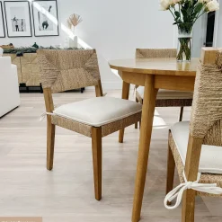 Boucle & Seagrass Dining Chair Light Brown (Set of 6)