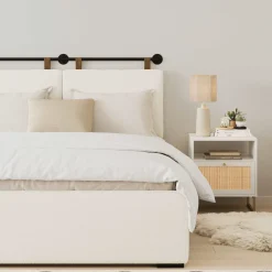 Boucle Upholstered Queen Wall Mount Headboard