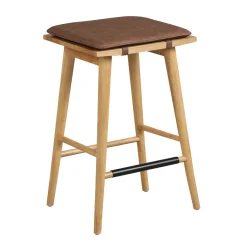 Cushioned Counter Height Bar Stools Warm Pine (Set of 2)