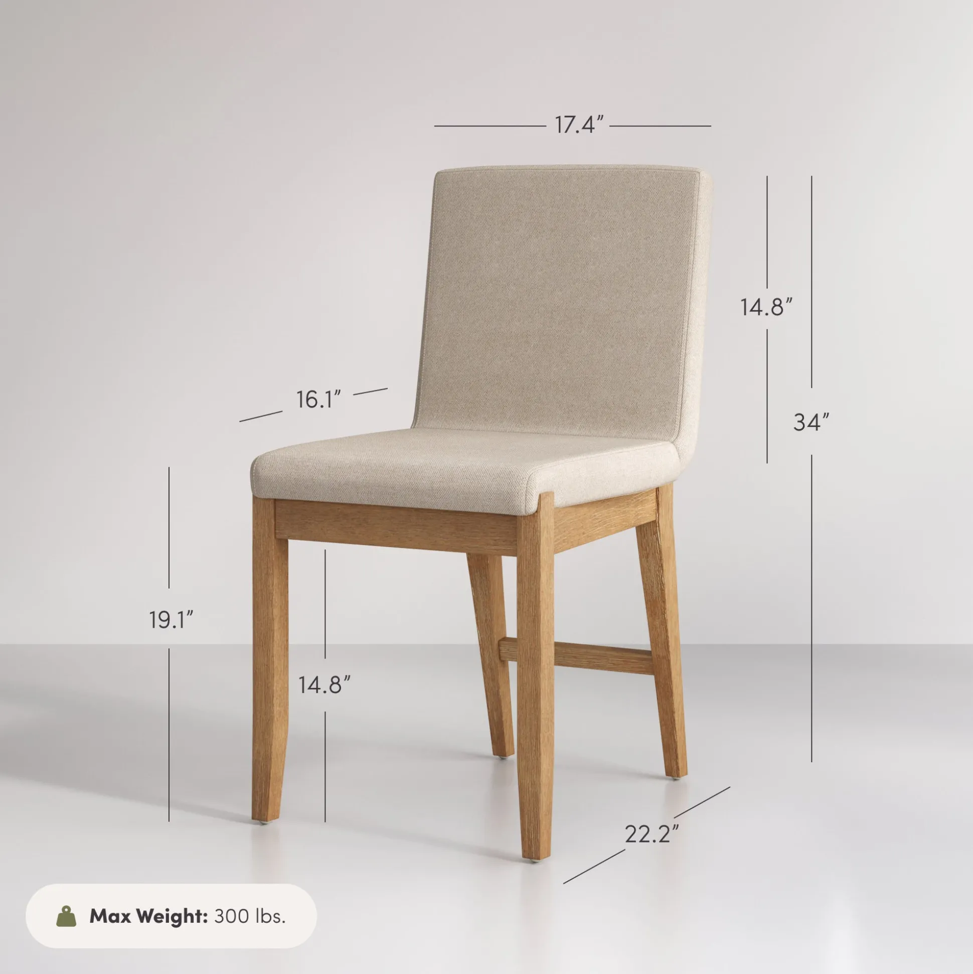 Dining Chairs Brushed Light Brown Flax (Set of 4)