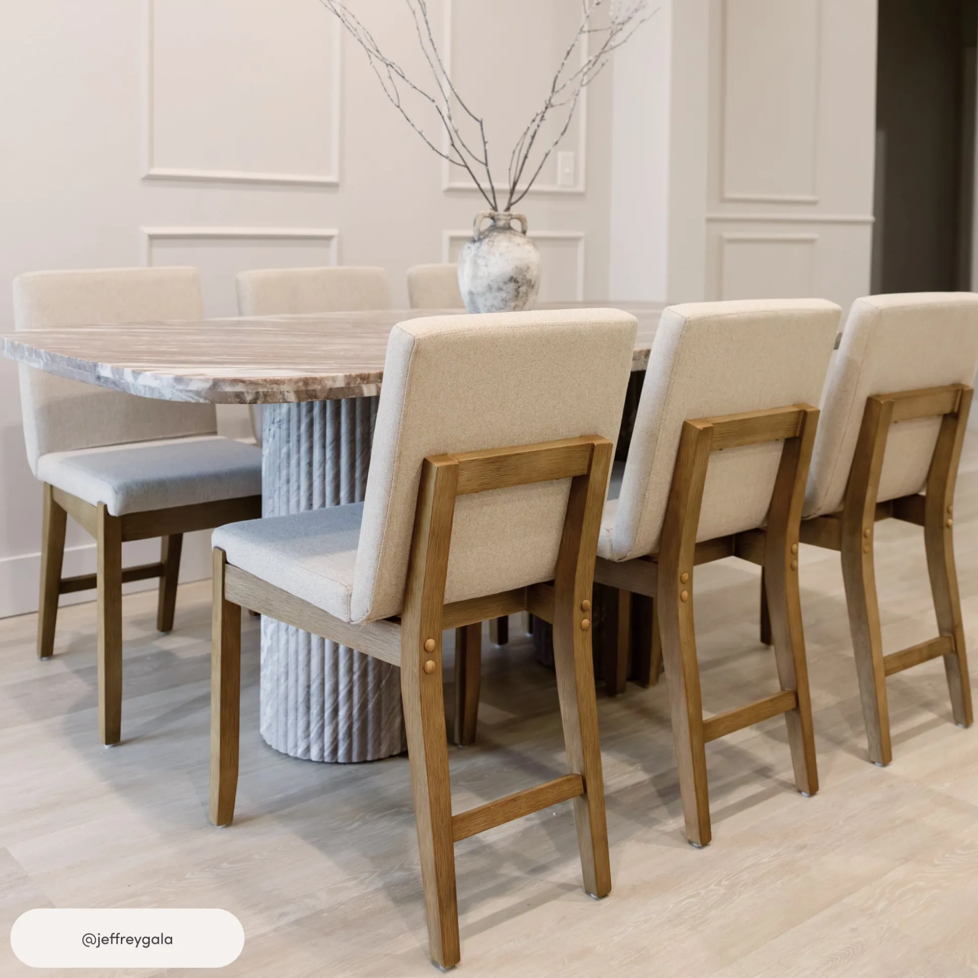 Dining Chairs Brushed Light Brown Flax (Set of 4)