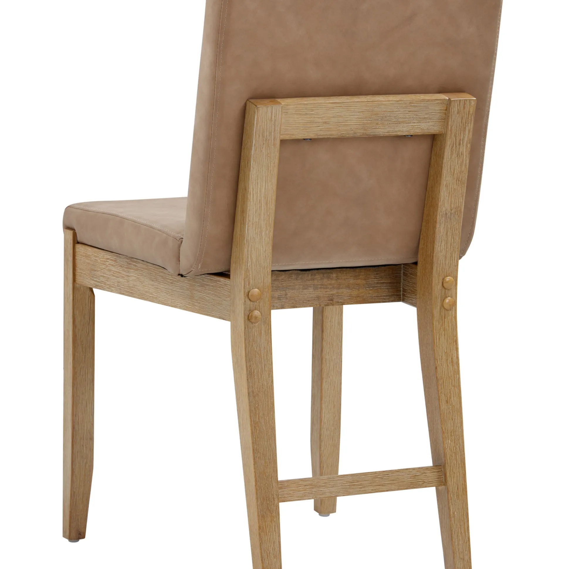 Exposed Back Dining Chair Brushed Light Brown