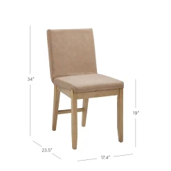 Exposed Back Dining Chair Brushed Light Brown