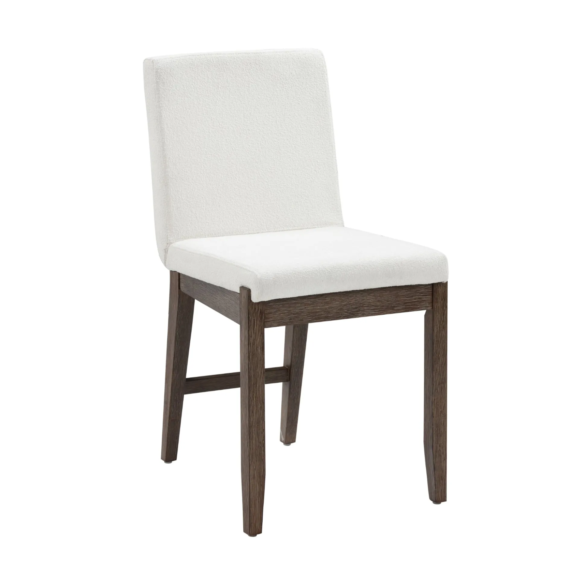 Exposed Back Dining Chair Dark Brown Boucle