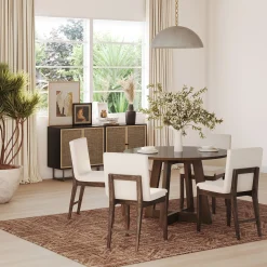 Exposed Back Dining Chairs Dark Brown (Set of 4)