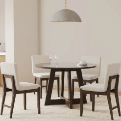 Exposed Back Dining Chairs Dark Brown (Set of 4)