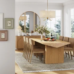 Exposed Back Dining Chairs Light Brown (Set of 6)