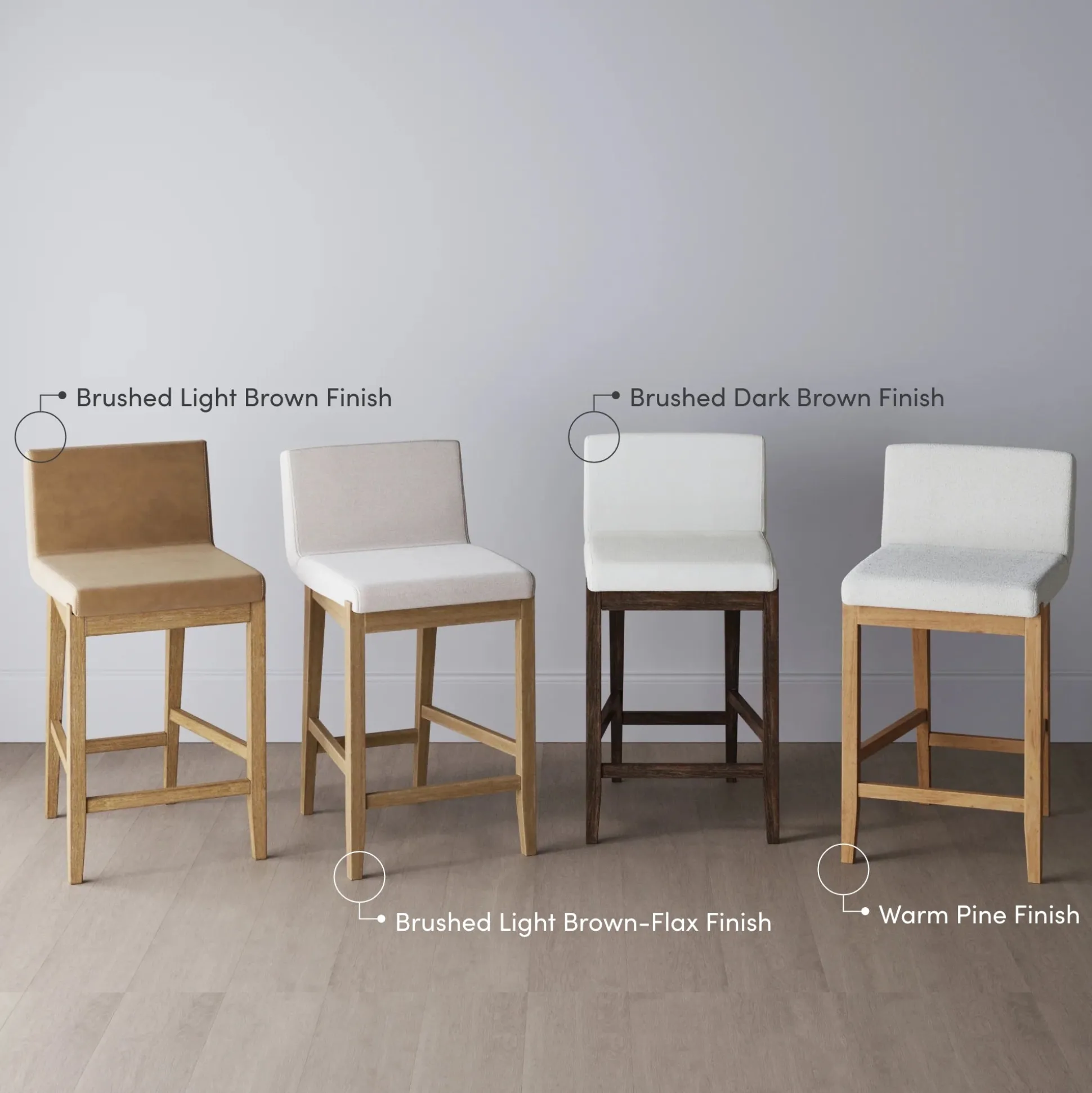 Exposed Wood Back Bar Stool Brown Flax