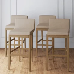 Exposed Wood Back Bar Stools Brown (Set of 4)