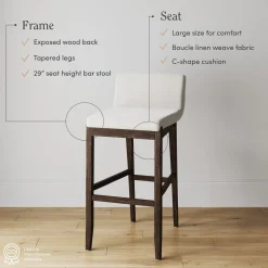 Exposed Wood Back Bar Stools Dark Brown (Set of 3)