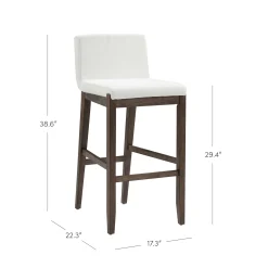 Exposed Wood Back Bar Stools Dark Brown (Set of 2)