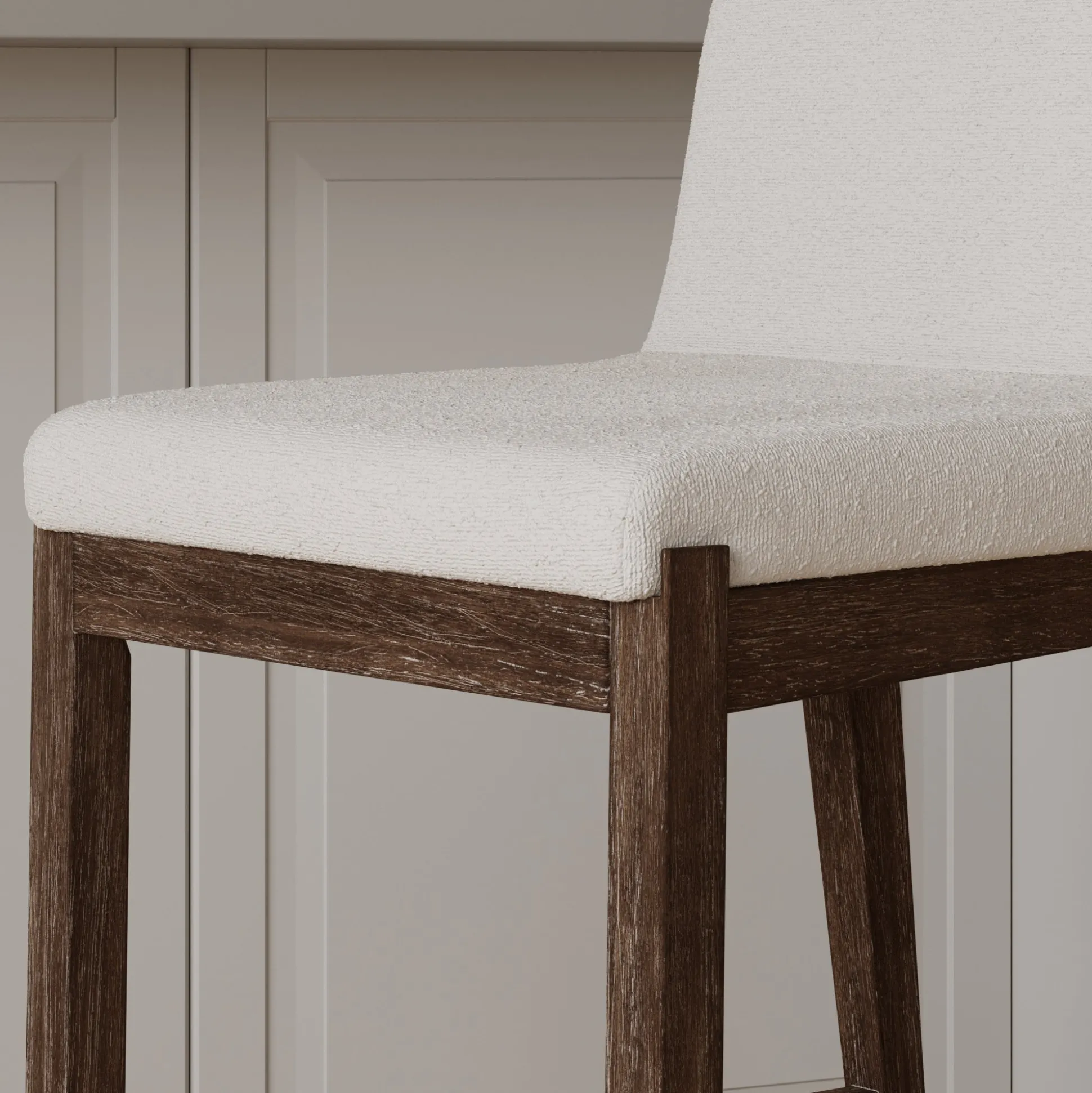 Exposed Wood Back Bar Stools Dark Brown (Set of 2)