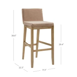 Exposed Wood Back Bar Stools Light Brown (Set of 3)
