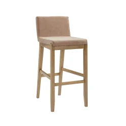Exposed Wood Back Bar Stools Light Brown (Set of 2)