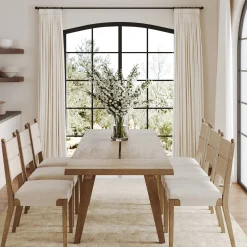 Extendable Bohemian Seagrass Dining Table Set (6 Chairs)