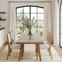 Extendable Bohemian Seagrass Dining Table Set (4 Chairs)
