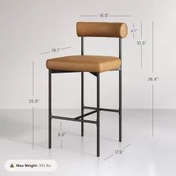 Faux Leather Counter Height Bar Stools Brown (Set of 4)