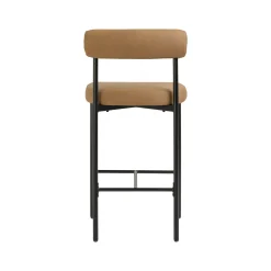 Faux Leather Counter Height Bar Stools Brown (Set of 3)