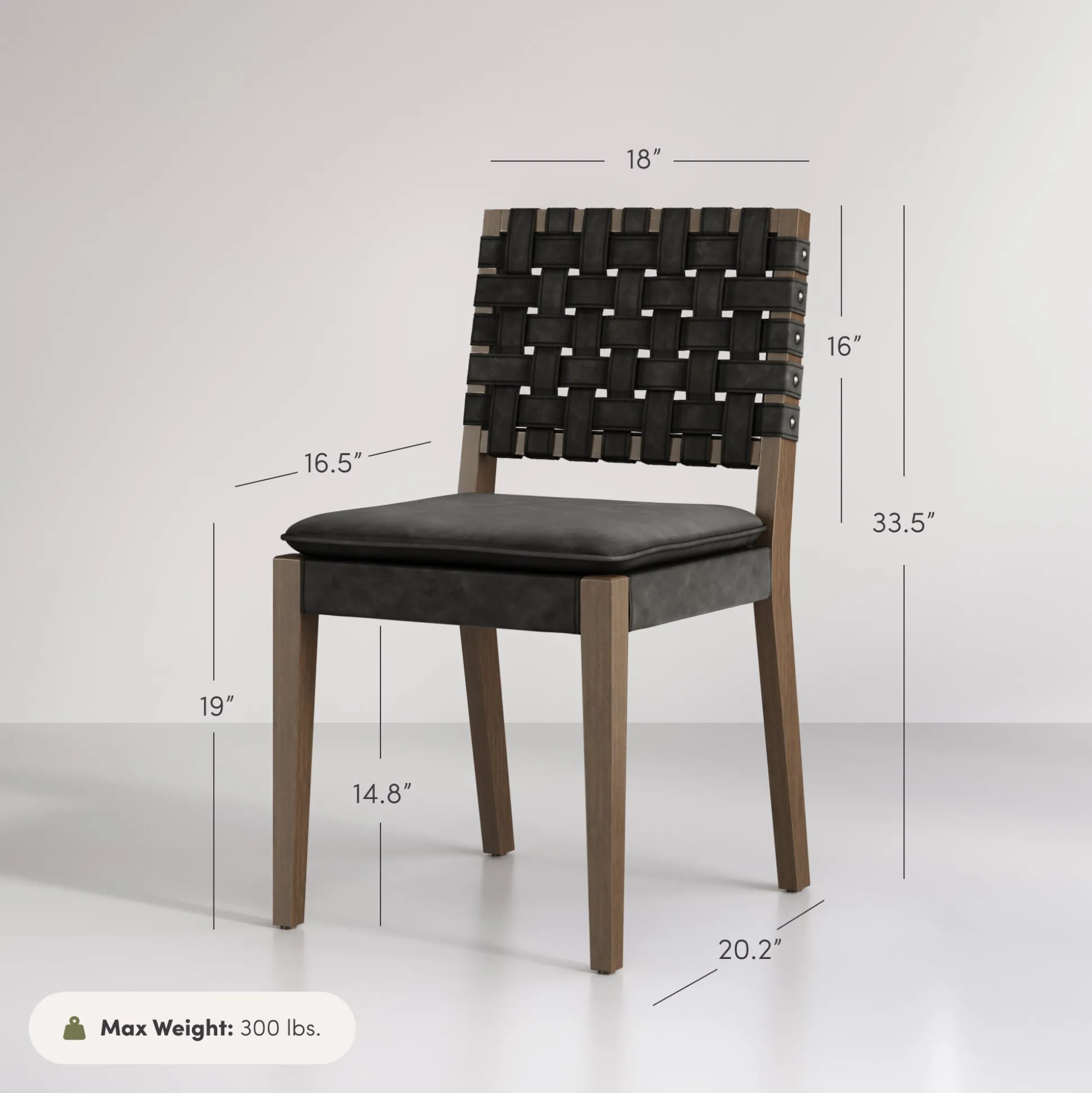 Faux Leather Dining Chairs Black (Set of 6)