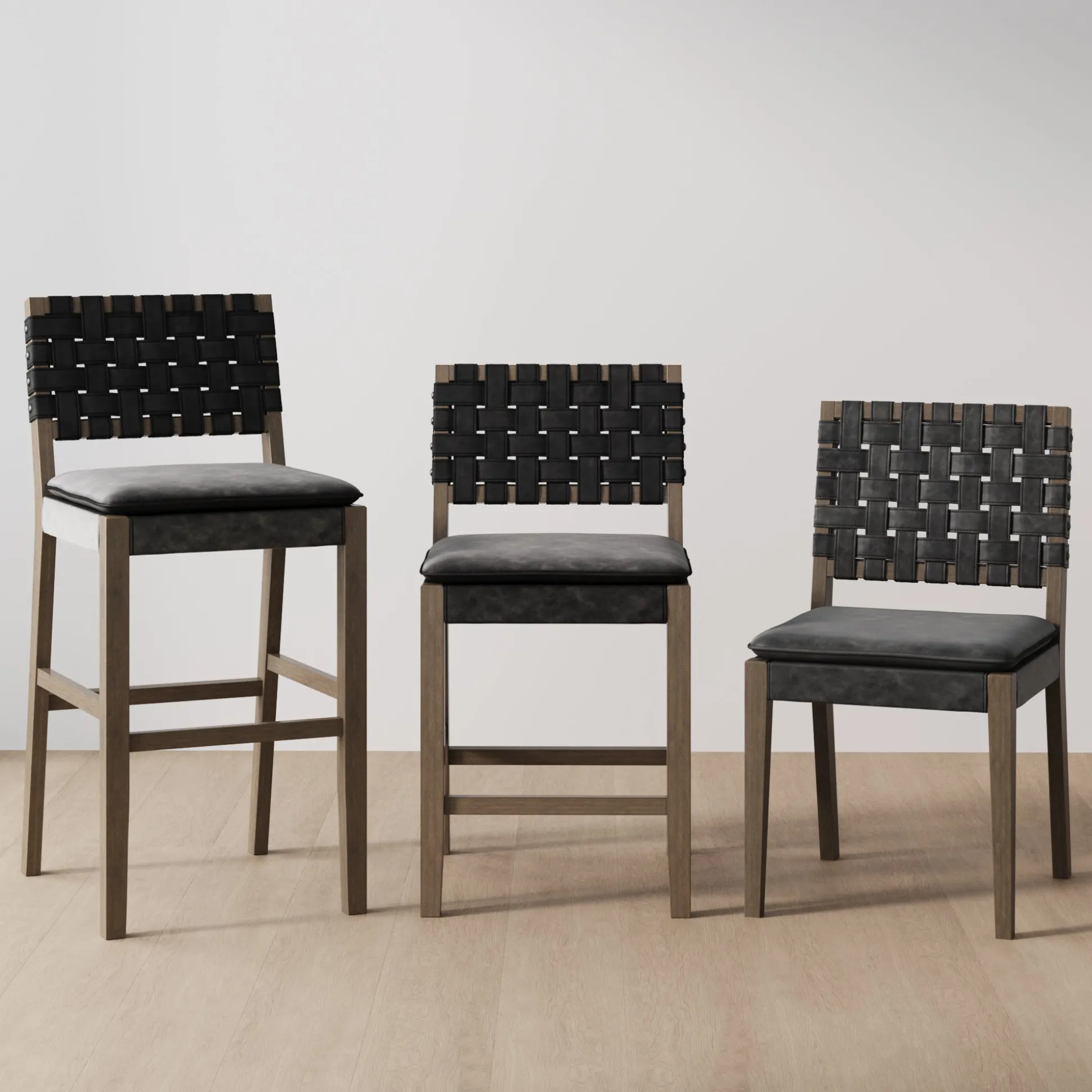 Faux Leather Dining Chairs Black (Set of 6)