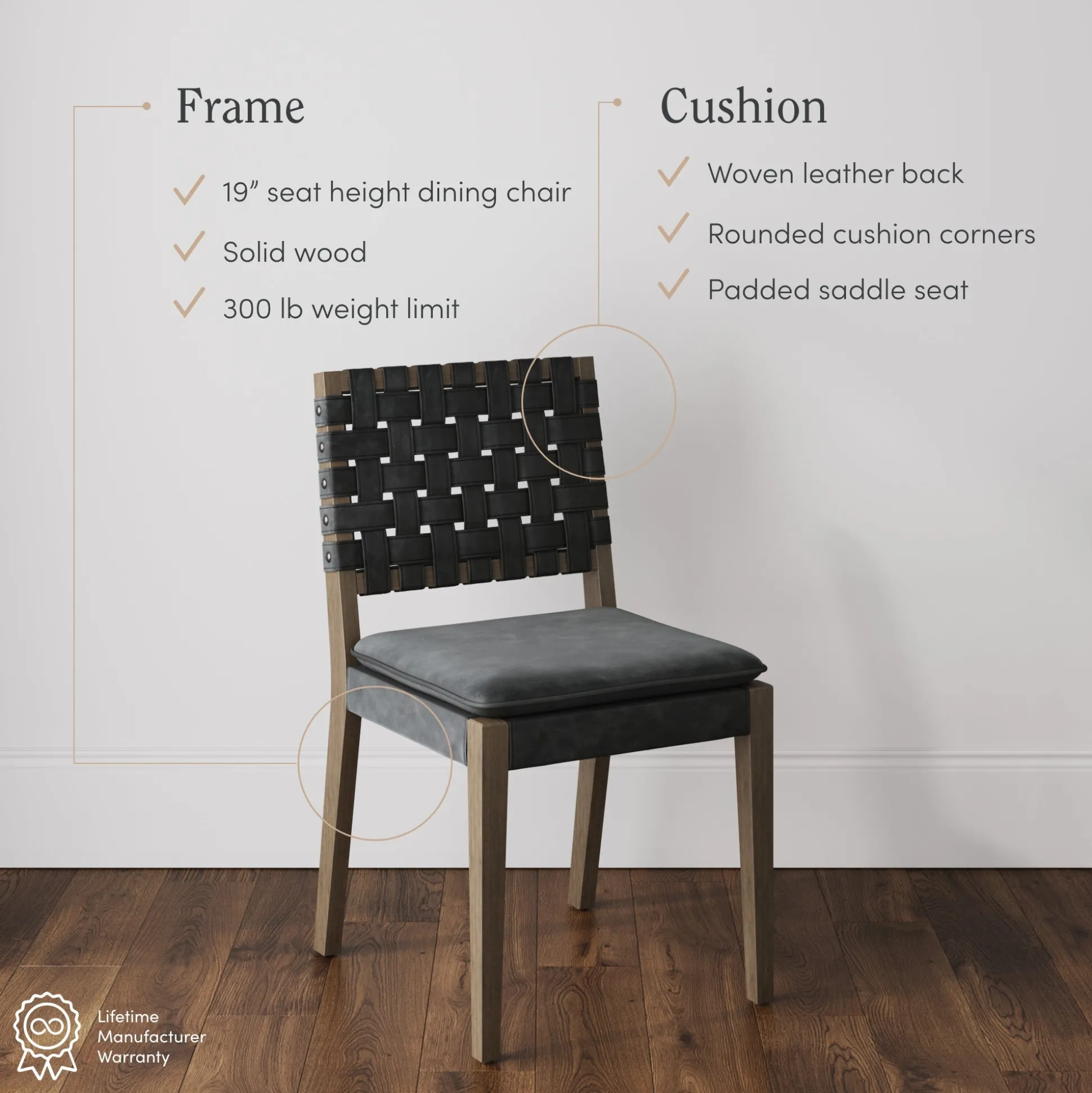 Faux Leather Dining Chairs Black (Set of 6)