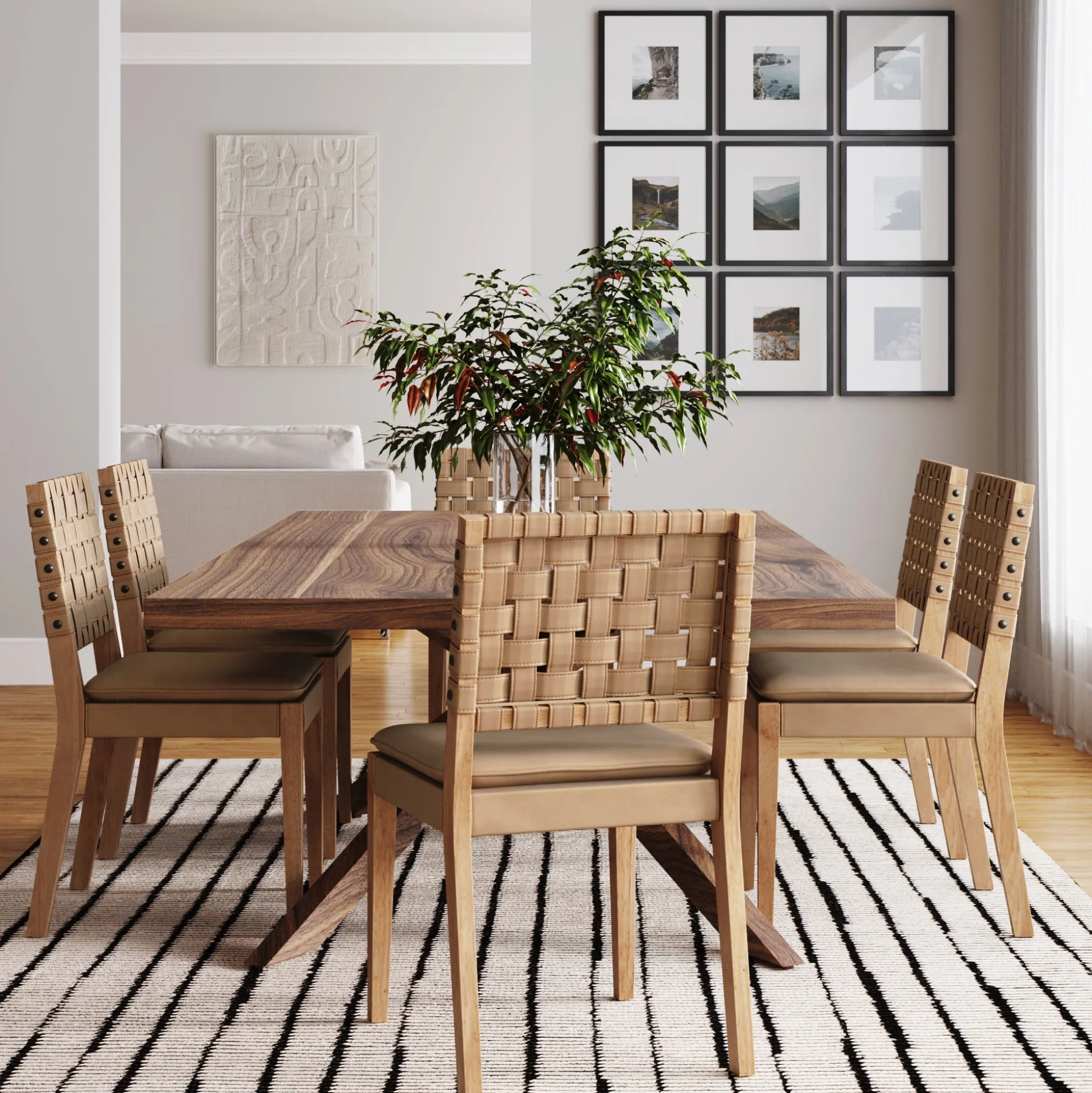 Faux Leather Dining Chairs Light Brown (Set of 6)