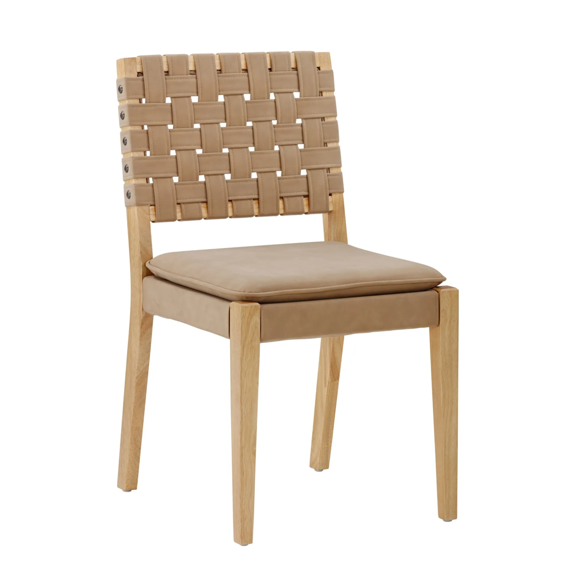 Faux Leather Dining Chairs Light Brown (Set of 6)