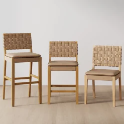 Faux Leather Dining Chairs Light Brown (Set of 6)