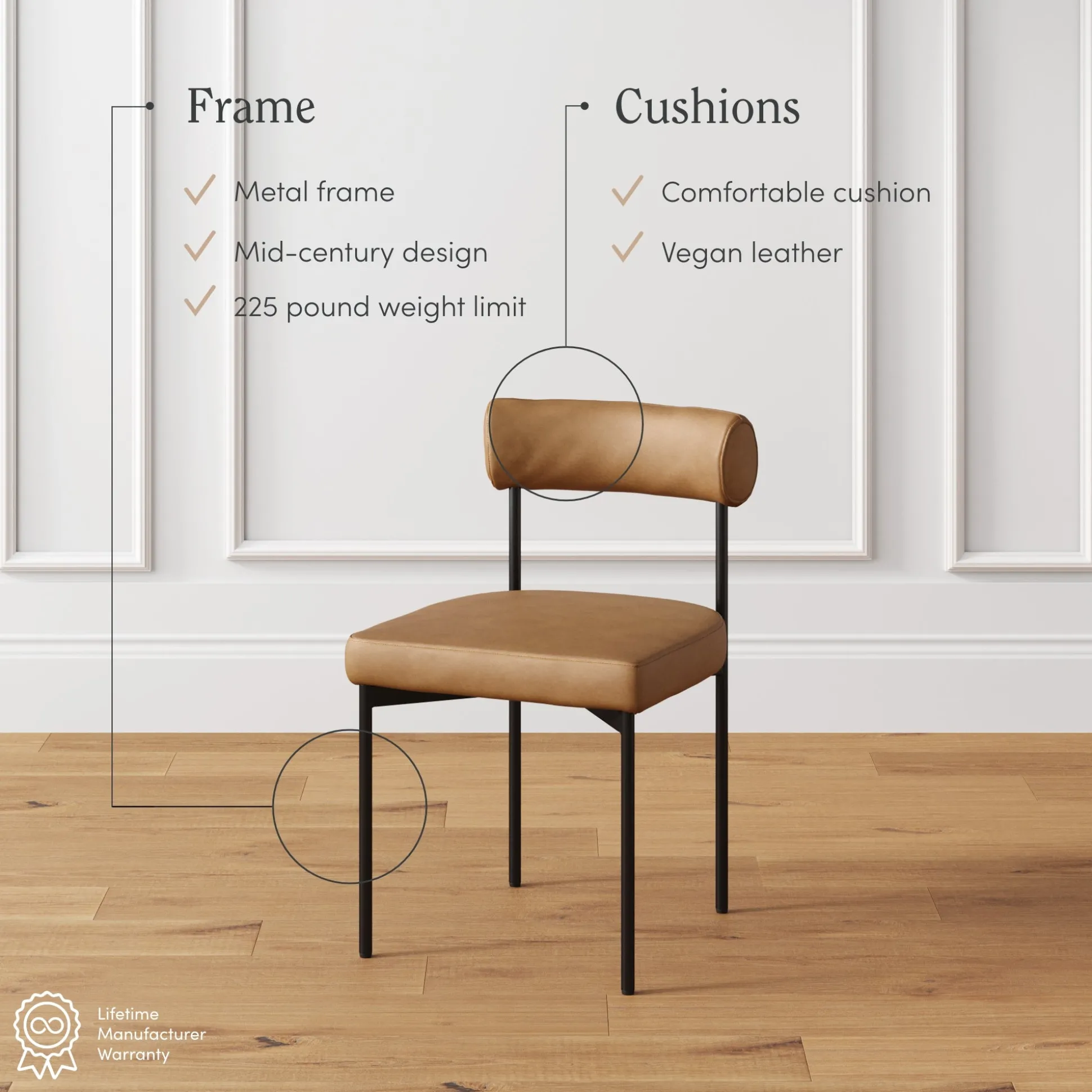 Faux Leather Modern Dining Chairs (Set of 6)