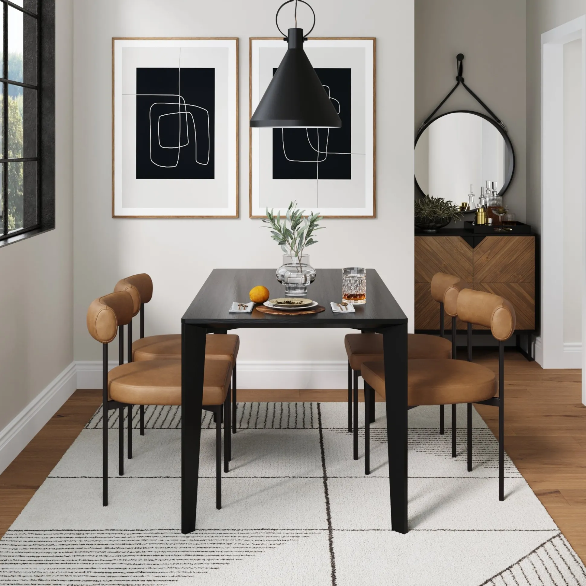 Faux Leather Modern Dining Chairs (Set of 4)