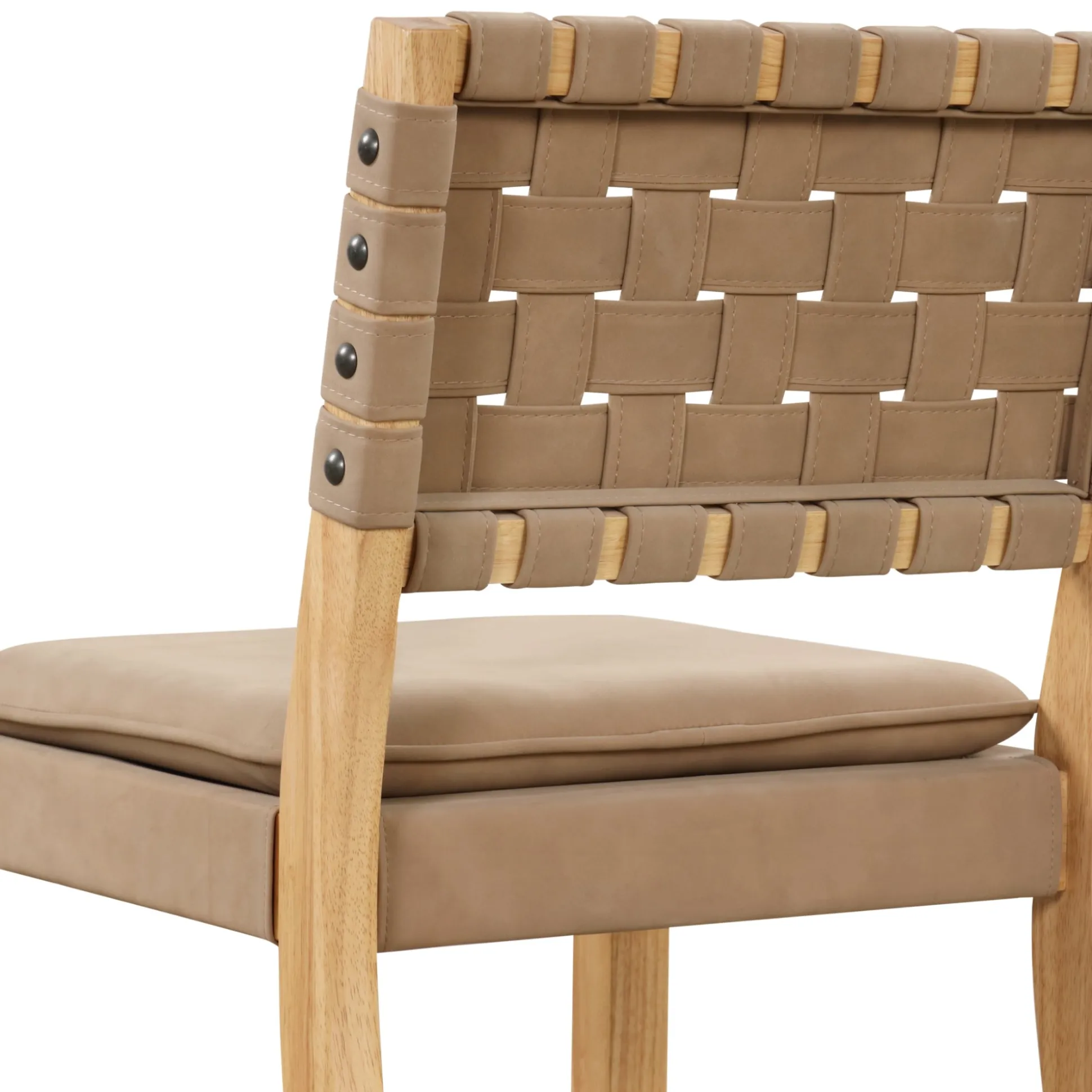 Faux Leather Woven Bar Stools Brown (Set of 4)