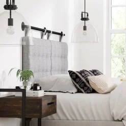 Glass Dome Pendant Lights Black (Set of 2)
